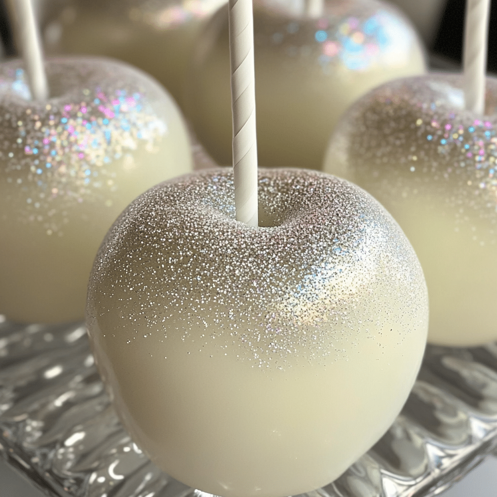 Elegant White Sparkle Candy Apples